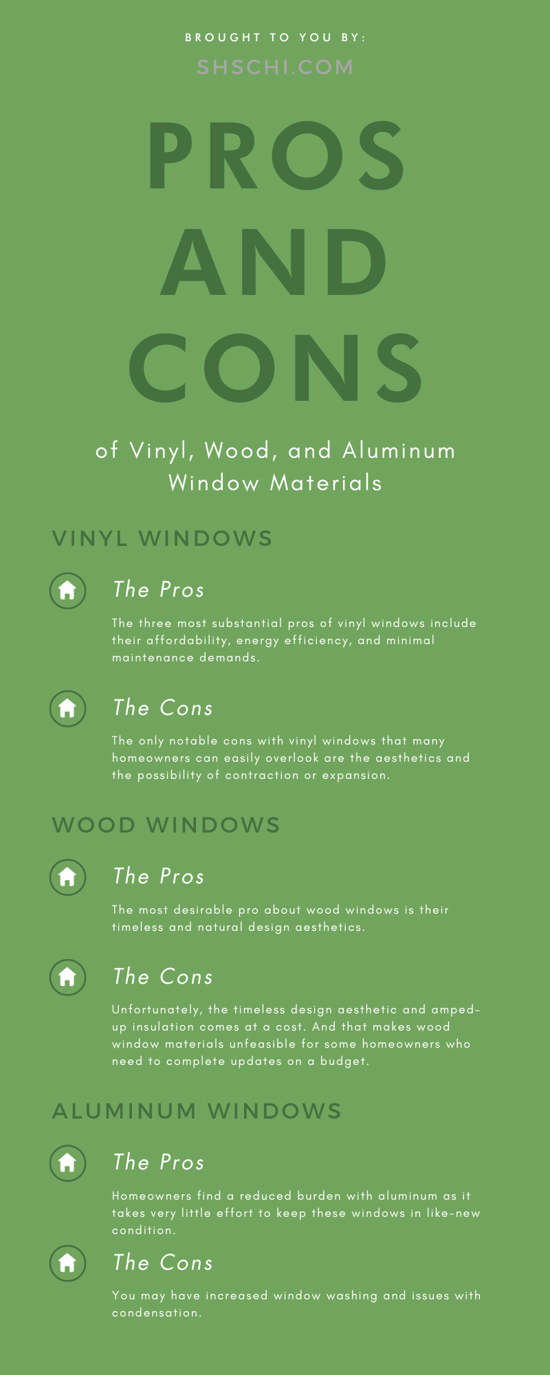 Pros and Cons of Vinyl, Wood, and Aluminum Window Materials