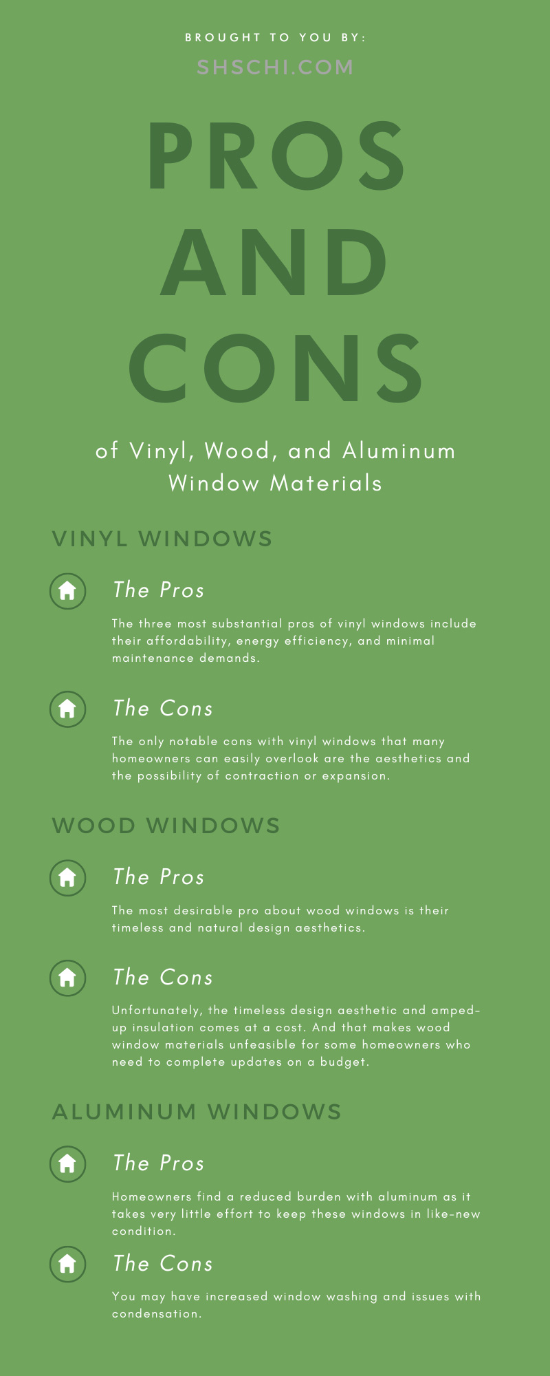 Pros and Cons of Vinyl, Wood, and Aluminum Window Materials